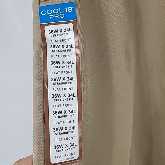 Haggar Cool 18 Pro Men’s 36 W x 34 L Tan No Iron Classic Fit Dress Pants NWT - Picture 3 of 8